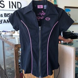 Harley Davidson women’s zip up shirt